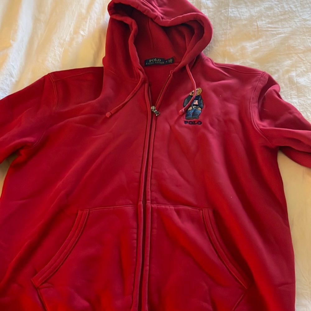 Excellent condition red zip up sweatshirt
